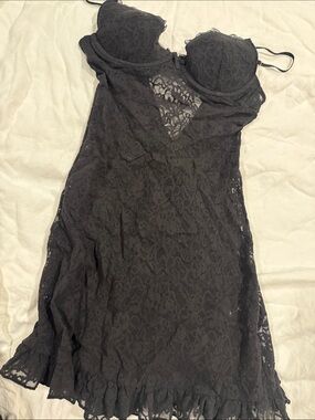Victoria's Secret Black Lace Slip Chemise